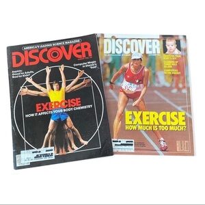 Vintage Discover The Newsmagazine of Science Lot of 2 Exercise Aug '82/Oct ‘84